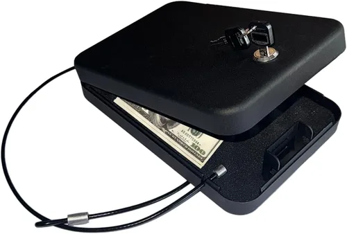 Caja fuerte compacta para pistolas: caja fuerte portátil para pistola para uso en el hogar, automóvil y viajes.