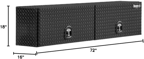 Miniatura 11 de Buyers Products 1721363 Topsider - Caja de herramientas para camión, 18 x 16 x 72 pulgadas, aluminio con banda de rodadura de diamante negro