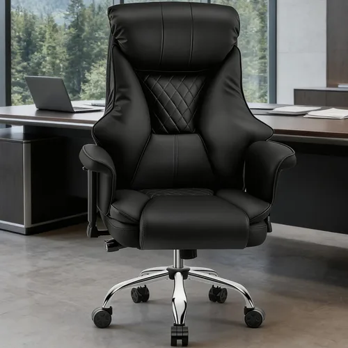 Miniatura 2 de AreShark Silla de oficina grande y alta, silla ejecutiva de escritorio de cuero con respaldo alto y soporte lumbar ajustable, ergonómica, cómoda