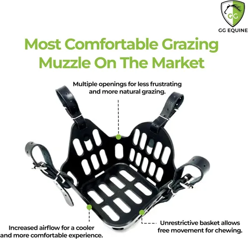 Miniatura 5 de GG Equine GreenGuard - Bozal de pastoreo para caballo, accesorios para caballos más ligeros y duraderos, cómodo bozal para caballos con flujo