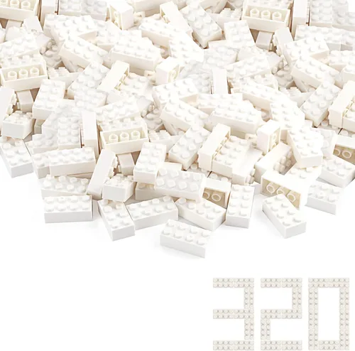 Miniatura 36 de Ladrillos de 2 x 4, lima, 320 piezas partes de color verde amarillento, kit de construcción clásico, conjunto de juego creativo, bloques de juguete