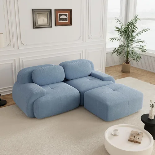 Miniatura 32 de Sofás modulares sin hueso de 152.8 pulgadas para sala de estar, sofá modular con diván en forma de L, cómodo asiento profundo tapizado de tela