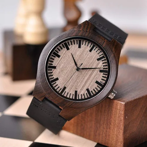 Miniatura 3 de Reloj de pulsera en madera con mensaje gravado personalizado para hombre, regalo para esposo, novio, padre, hijo, familiares y amigos
