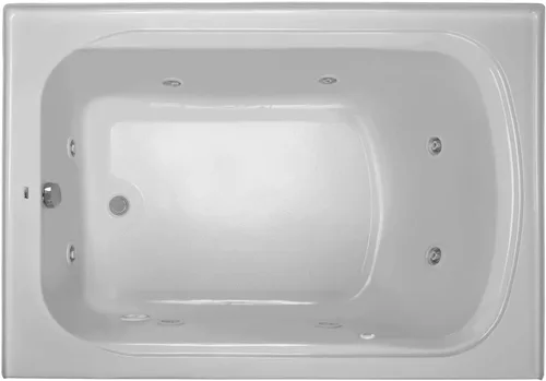 PROFLO PFW6042ARSK Plus A 60" x 42" Alcove 8 Jet Bañera de hidromasaje con faldón, drenaje a mano derecha y bomba de mano derecha, color blanco