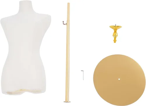 Miniatura 7 de Maniquí de forma de vestido, 27-51 pulgadas de altura ajustable, cuerpo de maniquí, cuerpo de maniquí de metal, modelo de torso, soporte para ropa