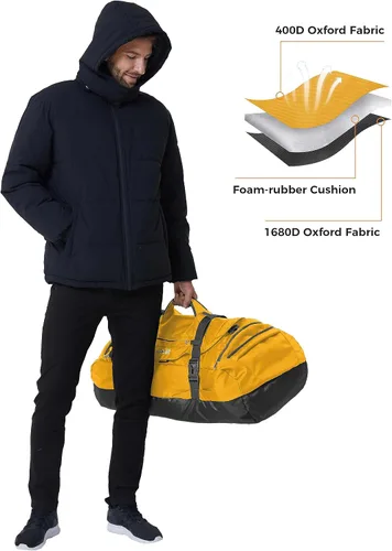 Miniatura 6 de Ubon Bolsa de lona grande para fines de semana con compartimentos para zapatos, mochila deportiva de 4 vías para gimnasio con correas acolchadas