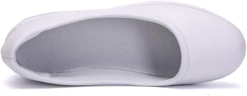 Miniatura 6 de Mocasines de cuña para mujer, cómodos zapatos de suela gruesa con amortiguación de aire, plataforma antideslizante, zapatos de enfermería de cuero