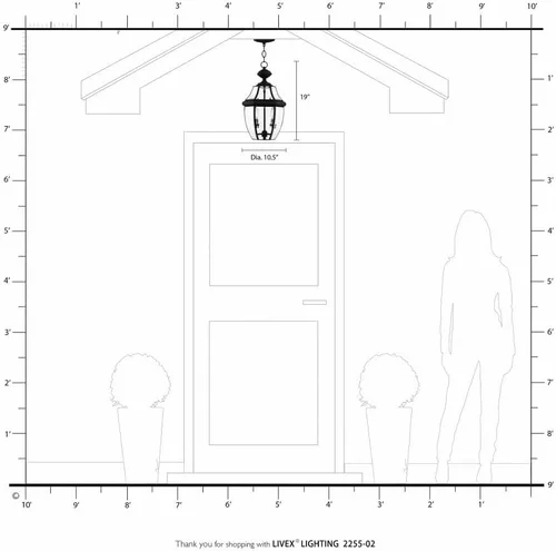 Miniatura 9 de Livex Lighting 2255-02 Monterey - Farol colgante de 2 luces, latón pulido