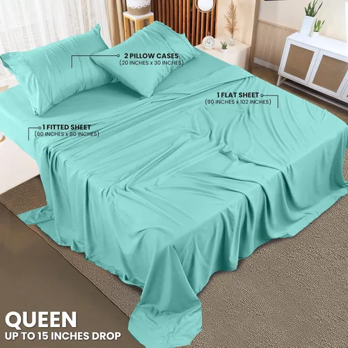 Miniatura 458 de Utopia Bedding Juego de sábanas Queen – Sábanas de 4 piezas para cama tamaño Queen, microfibra suave y transpirable, incluye 1 sábana bajera, 1 Gris