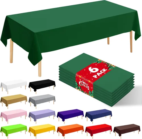 Miniatura 11 de Paquete de 6 manteles de plástico desechables patrióticos de 54 x 108 pulgadas, para fiestas con temática conmemorativa, desechables para mesas de 6