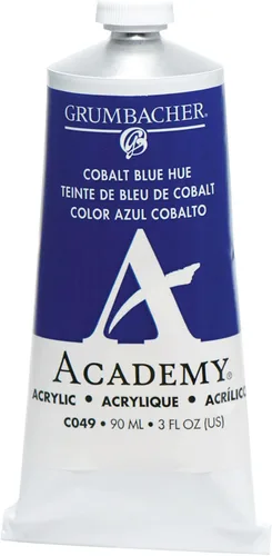 Grumbacher Academy - Pintura acrílica, brillo, tubo de metal de 3.0 fl oz/3 onzas, tono azul cobalto