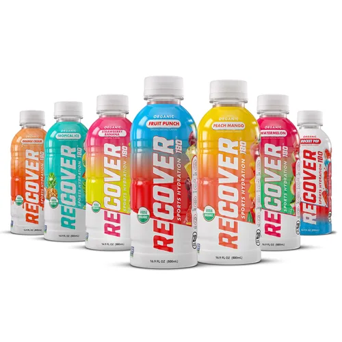 Miniatura 14 de RECOVER 180 Bebida de hidratación deportiva orgánica, sin azúcar añadido, bebida deportiva de 20 calorías, sabores orgánicos con vitaminas