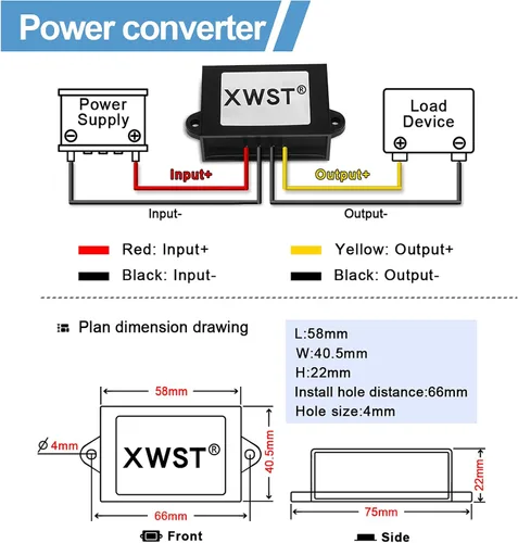 Miniatura 4 de Regulador de voltaje DC de 12 V a 13.8 V 5 A, 9 V-13 V a 13.8 V, módulo elevador, convertidor de impulso, adaptador de alimentación impermeable