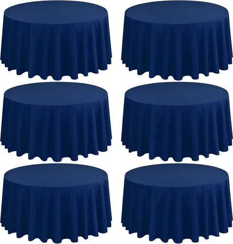 Miniatura 96 de Paquete de 10 manteles de poliéster de 60 x 102 pulgadas, manteles de poliéster beige para mesas rectangulares de 6 pies, resistentes a las manchas