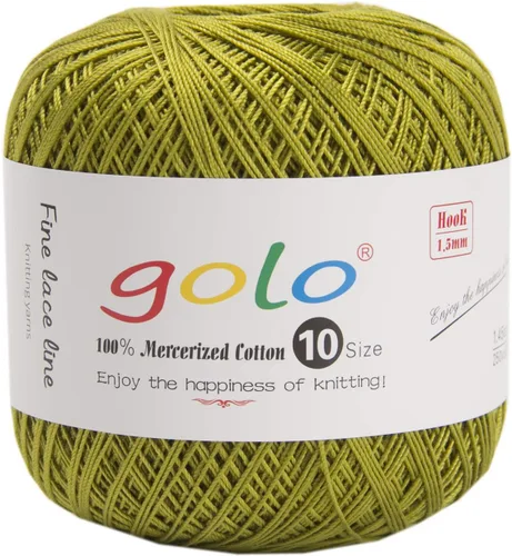 Miniatura 79 de Golo - Bolas de hilo para crochet de algodón tamaño 10, color algodón para crochet D-Fresa D078-fresa