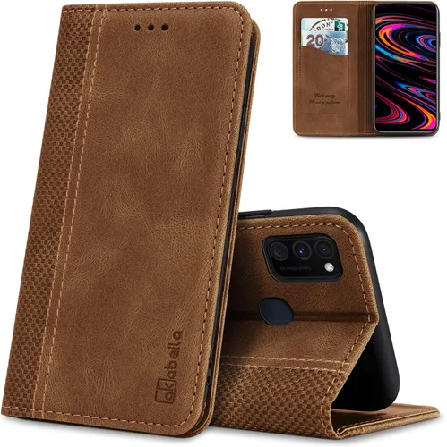 Miniatura 58 de AKABEILA Para Samsung A5 2017 Cartera Funda de Tarjeta de Crédito Titular Cierre Magnético Kickstand PU Cuero A Prueba de Golpes Flip Folio Libro
