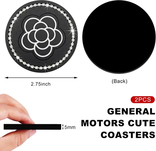 Miniatura 2 de Yourkar 2 piezas de portavasos para automóvil con estampado de vaca, portavasos antideslizantes para automóvil de 7 cm, tapetes para tazas