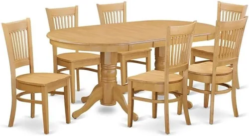 Miniatura 14 de East West Furniture VANC5-ESP-C - Juego de mesa de comedor de 5 piezas para 4 personas, incluye una mesa de cocina ovalada con hojas de mariposa y 4
