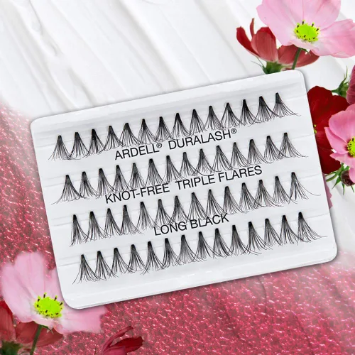 Miniatura 4 de Ardell Pestañas individuales triples, extensiones de pestañas largas de color negro, sin nudos, voluminizadoras para mejorar las pestañas completas