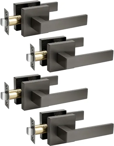 Miniatura 38 de KNOBWELL Paquete de 1 manija de puerta interior negra para uso en interiores, reversible para izquierda y derecha sin llave Negro