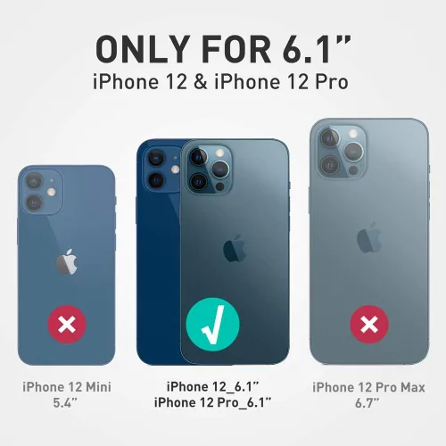 Miniatura 2 de i-Blason Ares - Funda para iPhone 12, iPhone 12 Pro de 6.1 pulgadas (versión 2020), funda transparente resistente de doble capa con protector