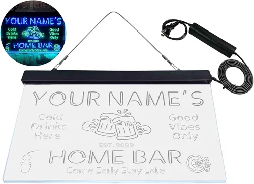Miniatura 9 de ADVPRO Letrero de Neón LED de Doble Color Personalizado con Su Nombre para Bar Casero Cerveza Año de Establecimiento Verde y Azul 16 x 12 Pulgadas