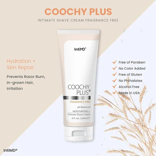 Miniatura 6 de IntiMD Coochy Plus HydroLock Hidratante + Kit de 3 Pasos para Afeitado Íntimo Set de Regalo: Nouria Pre-Shave Elixir Oil + Coochy Plus Crema