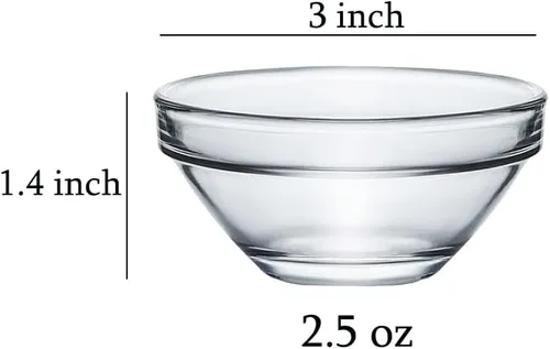 Miniatura 2 de Cuencos de inmersión de salsa de soja de vidrio transparente, platos de acompañamiento para aperitivos, sushi, aperitivos, frutas, postre, 3 pulgadas