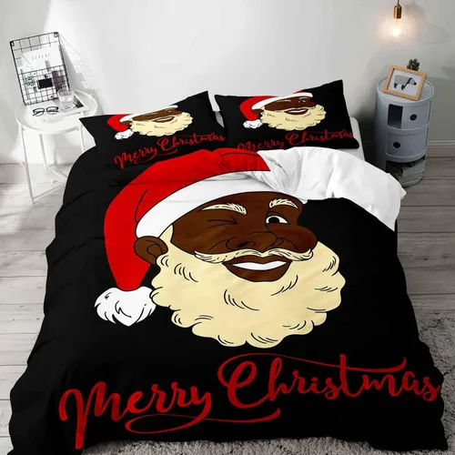 Miniatura 15 de LUVIVIHOME Juego de 3 Piezas de Funda de Edredón de Navidad Tamaño Queen, Juegos de Ropa de Cama, Funda de Edredón a Cuadros Búfalo Negro y Rojo