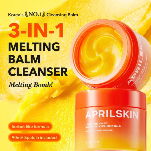 Miniatura 2 de APRILSKIN Carrotene IPMP Hydromelt Bálsamo de Aceite Desmaquillante de Doble Limpieza Tamaño Mini Vegano Removedor de Puntos Negros Limpiador
