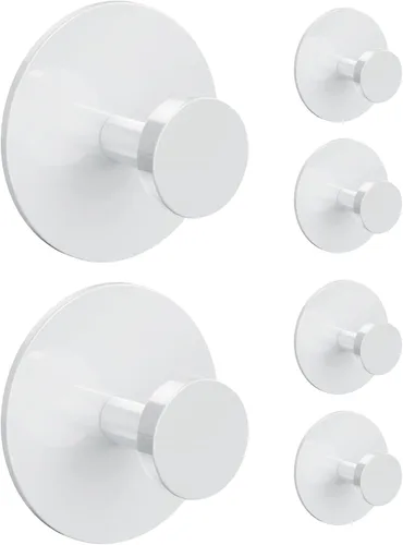 bussdis Gancho de pared adhesivo para abrigo y toalla: Extra pegajoso 12 libras (máx.), perchero de acero inoxidable soporte para puerta colgador,