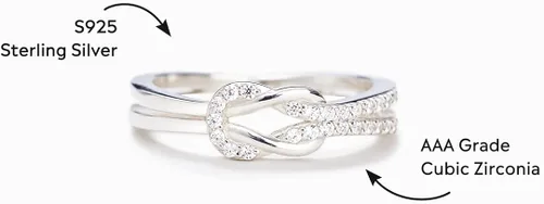 Miniatura 4 de The Love Between Mother and Daughter is Forever Mother Daughter Ring, Story Jewellery Mother Daughter Square Knot Ring for Women, Friends, Mothers