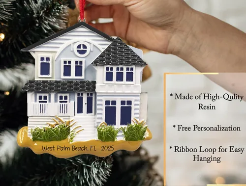 Miniatura 3 de Adorno de Navidad personalizado para casa de playa 2026 Casa de vacaciones de verano con arena para árbol de Navidad Nueva casa de playa
