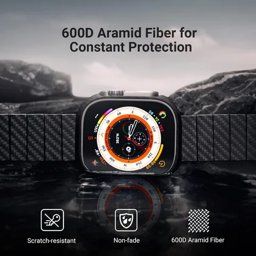 Miniatura 2 de PITAKA Funda para Apple Watch Ultra 3/2/1, Funda Exquisita Minimalista y Delgada para Apple Watch Ultra de 49 mm - Hecha de Fibra de Aramida