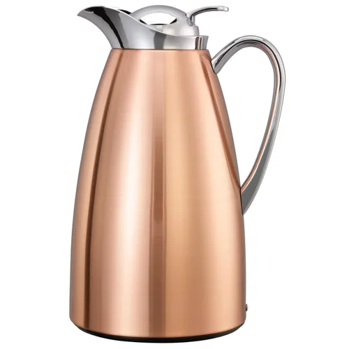 Service Ideas CJZ1CP - Jarra con clase, aislamiento al vacío de vidrio, exterior de acero inoxidable, 1 litro (33.8 onzas), acabado cobre | CJZ1CP