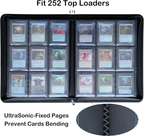 Miniatura 3 de Carpeta de carga superior, capacidad para 252 cargadores superiores, funda de almacenamiento de tarjetas con carga superior de 9 bolsillos
