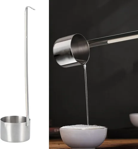 Miniatura 5 de Alvinlite Cucharón de acero inoxidable para vino, cucharas medidoras para verter cerveza, cucharón colgante con gancho (16.91 onzas)