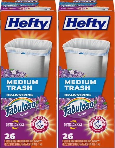 Miniatura 7 de Hefty Bolsas de basura medianas, aroma fabuloso, 8 galones, 26