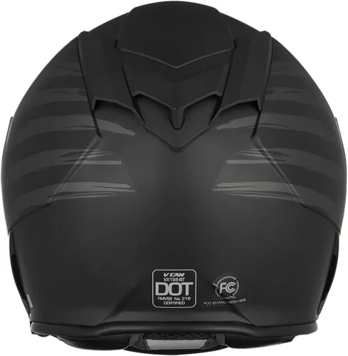 Miniatura 5 de VCAN - Casco integral de motocicleta con Bluetooth integrado, cara completa con doble visera