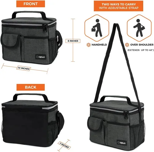 Miniatura 3 de OPUX Lonchera aislada para adultos, hombres, mujeres, niños y niñas Bolsa térmica mediana a prueba de fugas para la escuela, trabajo, oficina