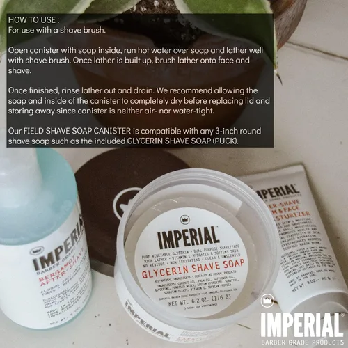 Miniatura 3 de Imperial Barber Bote de jabón para afeitar, 6.2 oz