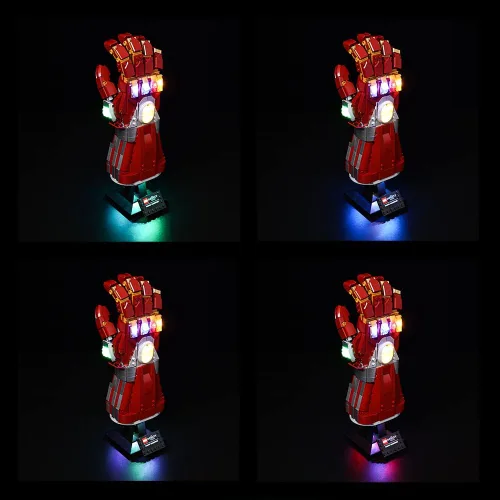 Miniatura 6 de Kyglaring Kit de iluminación LED diseñado para Lego Nano Gauntlet 76223 (sin modelo) y juego de luces compatible con réplica Iron Man Gauntlet