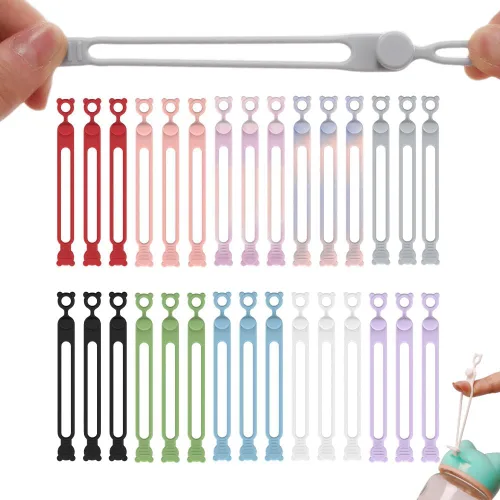 Miniatura 7 de Organizador de cables de datos, organizador de silicona reutilizable, organizador de bridas de cables de silicona 2025, organizador de cables