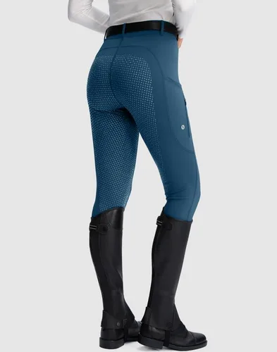 Miniatura 2 de SANTINY Pantalones de equitación para mujer con bolsillos con cremallera, mallas de asiento completo para la escuela, pantalones ecuestres