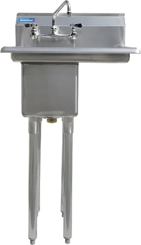 Miniatura 2 de AmGood Fregadero de acero inoxidable para preparación y uso general Acero inoxidable 304 NSF Restaurante, cocina, lavandería, garaje