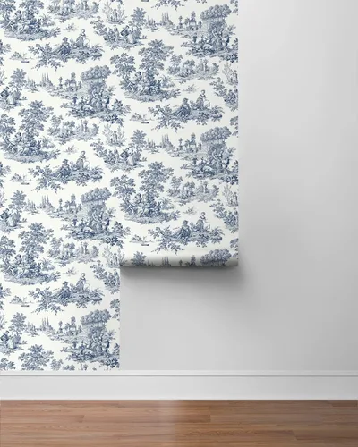 Miniatura 9 de NextWall Chateau Toile - Papel tapiz autoadhesivo (azul marino)