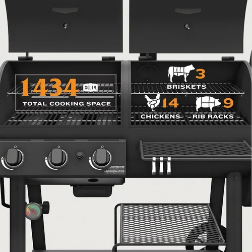 Miniatura 3 de Oklahoma Joe's Canyon Combo DLX 24203005 - Ahumador y parrilla a gas propano