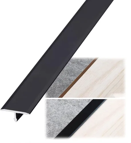 Tira de transición de suelo de aluminio con moldura en T, para garaje, laminado a vinilo, tira de umbral de borde de puerta, para porche, entrada