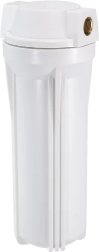 MECCANIXITY Carcasa de filtro de agua 10 "Sistema de filtración para toda la casa 1/2 pulgada de entrada/salida Puerto dorado para cocina
