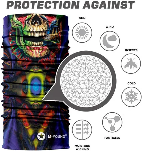 Miniatura 2 de Máscara de calavera, pañuelo para el cuello, gorro, bufanda mágica, diadema para protección de polvo, sol y viento